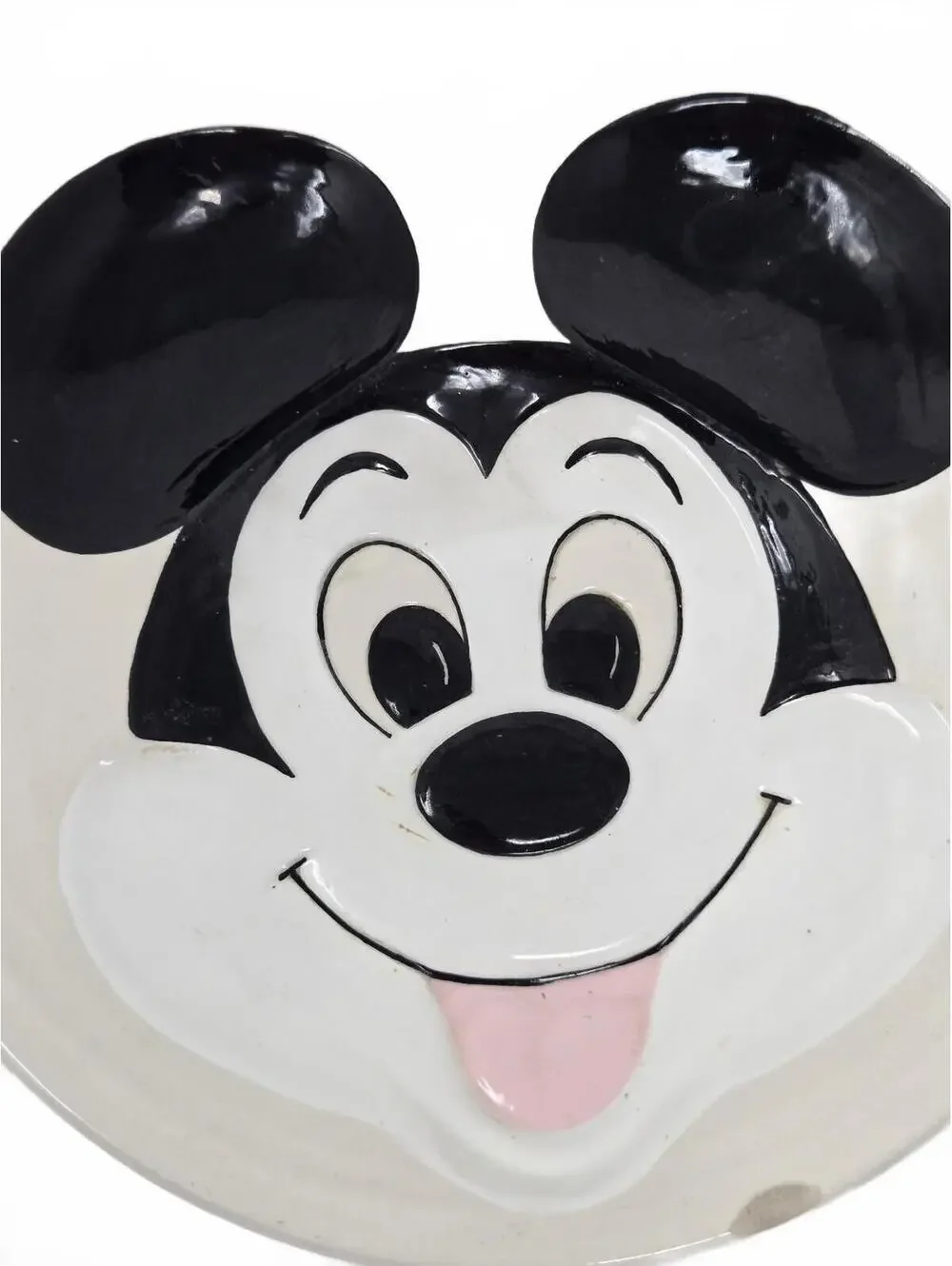 1970s Mickey Mouse 3D Raised-Relief Ceramic Wall Hanging Plate